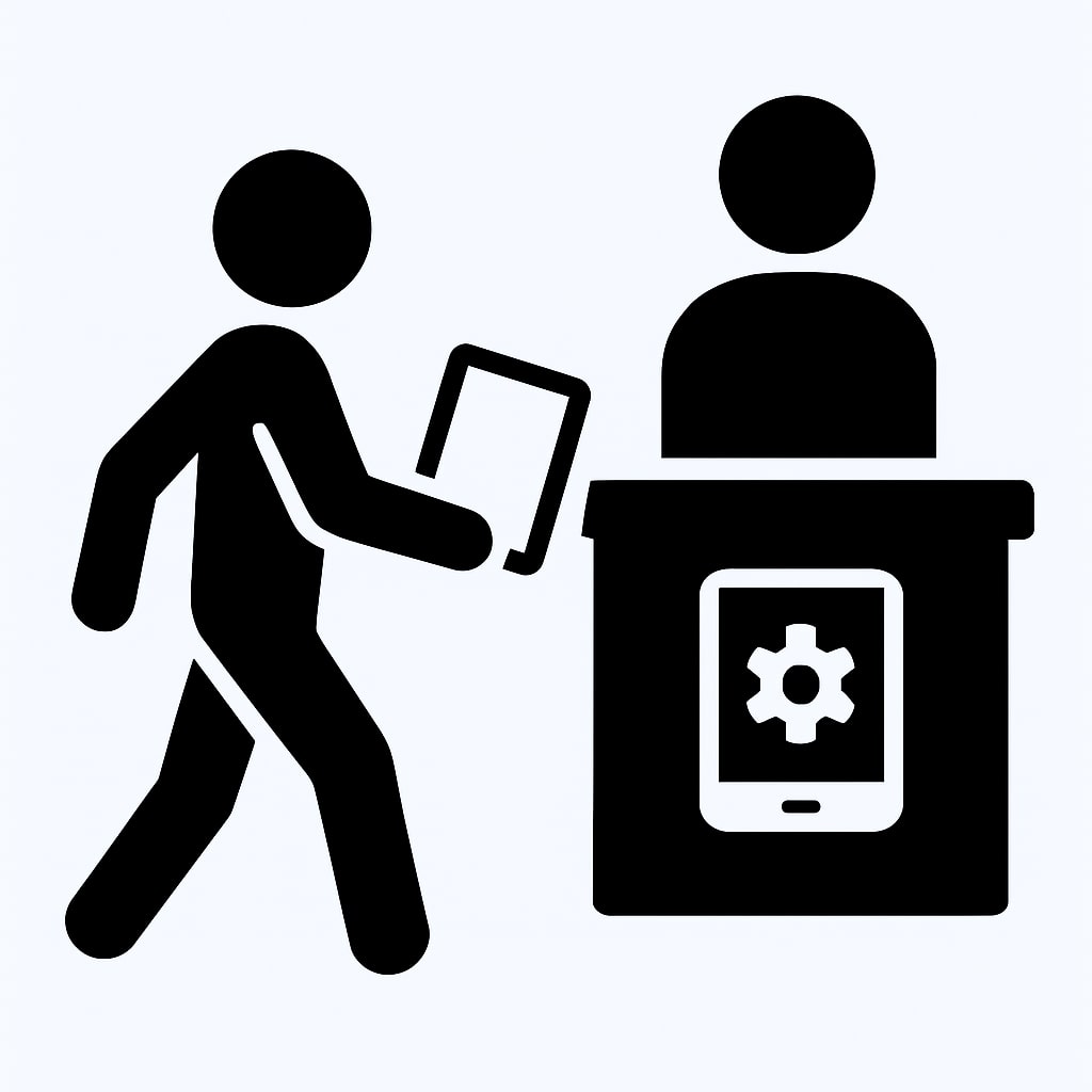 Ich bringe das Gerät selbst vorbei und hole nach der Reparatur ab